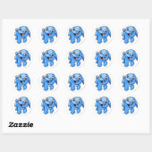 Poogle Blue Runder Aufkleber (Blatt)