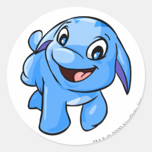 Poogle Blue Runder Aufkleber
