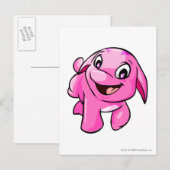 Poogle Rosa Postkarte (Vorne/Hinten)