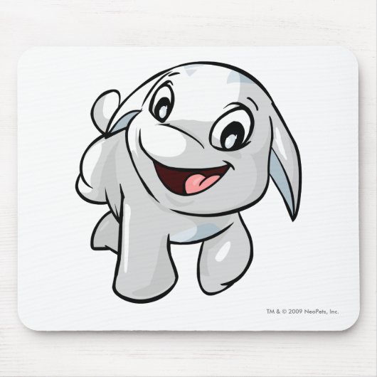 Poogle Weiß Mousepad (Vorne)