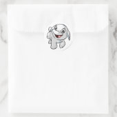 Poogle White Runder Aufkleber (Tasche)
