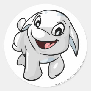 Poogle White Runder Aufkleber