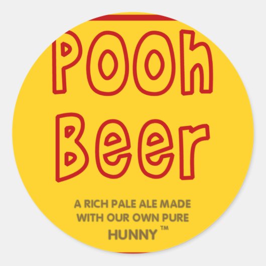 Pooh Beer Runder Aufkleber (Vorderseite)