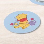 Pooh Runder Pappuntersetzer (Angewinkelt)