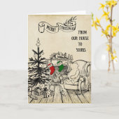 Pooh und Piglet - Frohe Weihnachten Karte (Gelbe Blume)