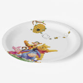 Pooh Watercolor Welcome Baby Shower Pappteller (Schrägansicht)
