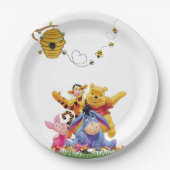 Pooh Watercolor Welcome Baby Shower Pappteller (Vorderseite)