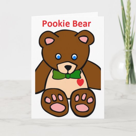 Pookie Bear Card Urlaubskarte Feiertagskarte (Vorderseite)