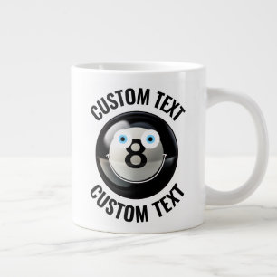 Pool 8 Ball Custom Happy Face & Personalisiert Tex Jumbo-Tasse