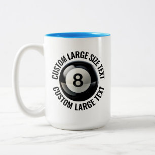 Pool 8 Ball & Große Schrift HELLBLAU 445ml Custom Zweifarbige Tasse