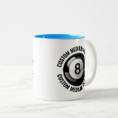 Pool 8 Ball & Mitteltext HELLBLAU 325ml Custom Zweifarbige Tasse (VorderseiteRechts)