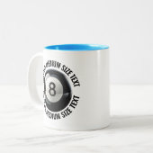 Pool 8 Ball & Mitteltext HELLBLAU 325ml Custom Zweifarbige Tasse (Vorderseite Links)