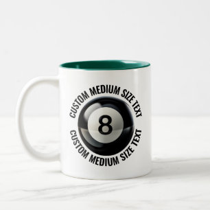 Pool 8 Ball & Mitteltext JÄGERGRÜN 325ml Custom Zweifarbige Tasse