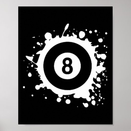 Pool 8 LL Pool Billard Logo Einfaches Schwimmbad B Poster (Vorne)