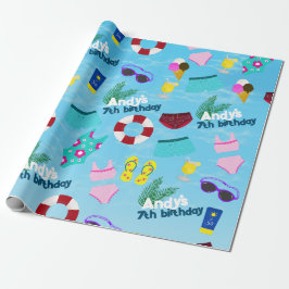 Pool Active Birthday Party Geschenkpapier