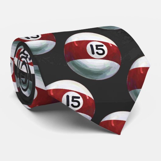 Pool Ball 15 Muster Krawatte (Gerollt)