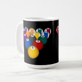 Pool-Bälle: Billard: Kaffee-Tasse: Pool-Bälle Kaffeetasse (Vorderseite Links)