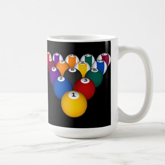 Pool-Bälle: Billard: Kaffee-Tasse: Pool-Bälle Kaffeetasse (Rechts)