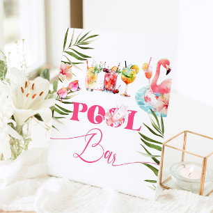 Pool Bar Flamingo Pool Party Cocktails Sockelschild