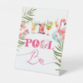 Pool Bar Flamingo Pool Party Cocktails Sockelschild (Vorderseite)