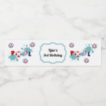 Pool Beach Ball Party Wasser Flasche Etikett