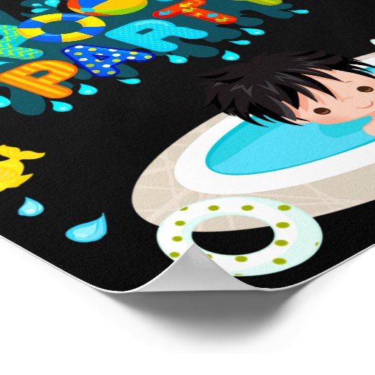 Pool Begrüßung Party Schild Boote Wasserrutsche Po (Ecke)