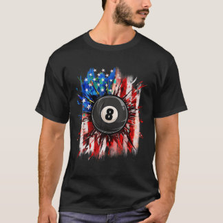 Pool Billard 4. Juli Männer USA Fahne B T-Shirt