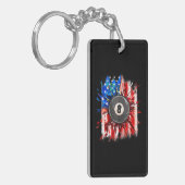 Pool Billard 4. Juli Männer USA Flagge Schlüsselanhänger (Vorderseite links)