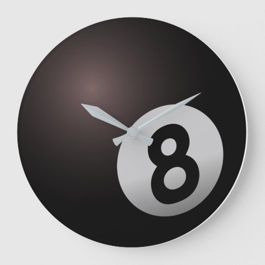Pool Billard 8 Ball Große Wanduhr (Vorderseite)