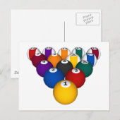 Pool: Billard Balls: Billard: Postkarte (Vorne/Hinten)