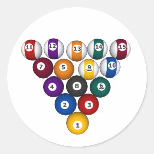 Pool: Billard Balls: Billard: Runder Aufkleber