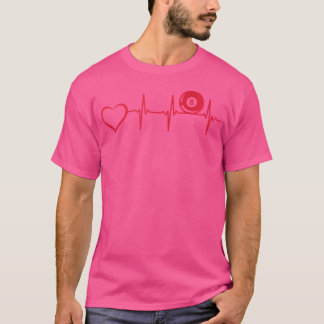 Pool Billard Herzschlag Herz 8-Ball Pool Billiard T-Shirt