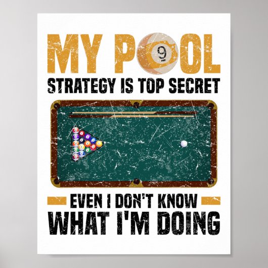 Pool Billard Snooker Cue Player 12 Poster (Vorne)