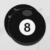 Pool Billard Themenparty Einladung (Vorne/Hinten)