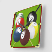 Pool-/Billard-Uhr Quadratische Wanduhr (Winkel)