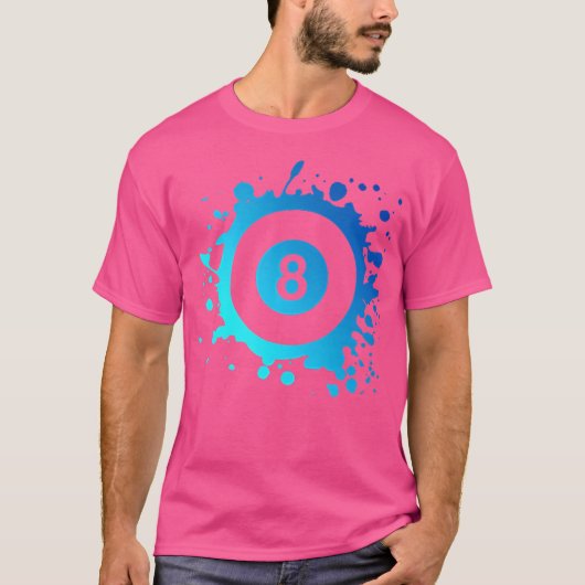 Pool Billardspieler Eight Ball Simple Pool T-Shirt (Vorderseite)