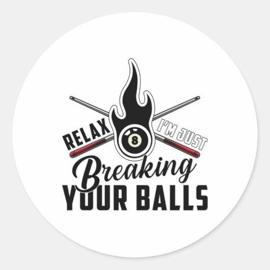 Pool Billiard Snooker 8 Ball Billiards Funny Gift Runder Aufkleber (Vorderseite)