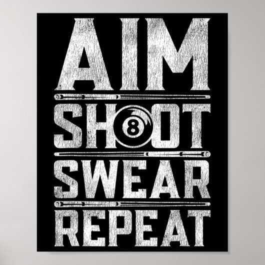 Pool Billiard Snooker Player Motivation Angebot Poster (Vorne)