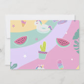 Pool Birthday Fun Summer Party Foto Einladung (Rückseite)