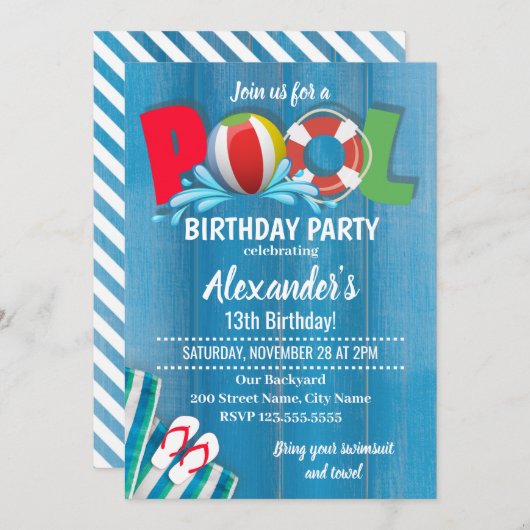 Pool Birthday Party (Vorne/Hinten)