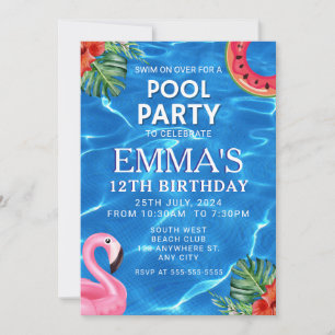 Pool Birthday Party Einladung