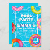 Pool Birthday Party Einladung (Vorne/Hinten)