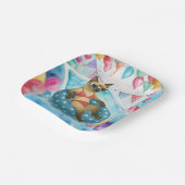 Pool Birthday Party for Cat Lovers  Paper Plates Pappteller (Gewinkelt)