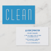 Pool Blue HOUSE CLEANING Simple Style V38A Visitenkarte (Vorne/Hinten)
