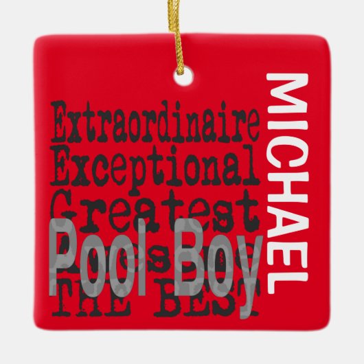 Pool Boy Extraordinaire CUSTOM Keramikornament (Vorderseite)