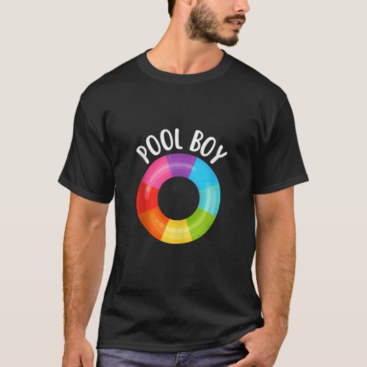 Pool Boy Rainbow Life Float Ring Buoy Gay Pride Po T-Shirt (Vorderseite)