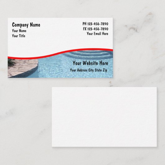 Pool Business Cards Visitenkarte (Vorne/Hinten)