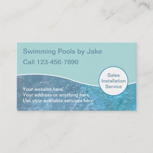 Pool Business Cards Visitenkarte (Vorderseite)