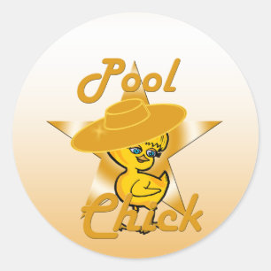 Pool Chick #10 Runder Aufkleber