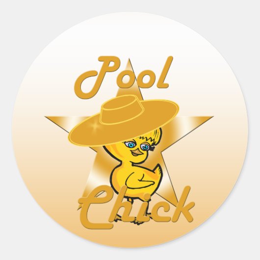 Pool Chick #10 Runder Aufkleber (Vorderseite)